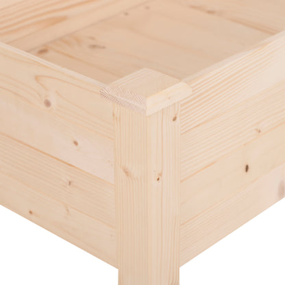Outsunny Garden Wooden Planters， Non-Woven Fabric, Rectangular Raised Bed,Fir Wood，Indoor/Outdoor, 122.5Lx56.5Wx76H cm 
