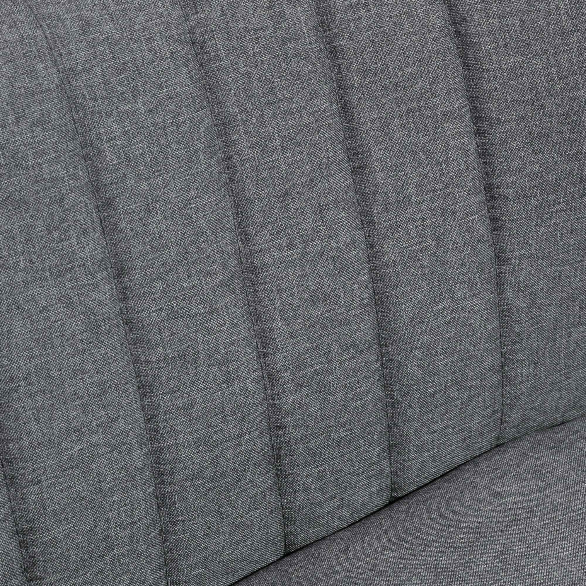 HOMCOM 117cm Loveseat Sofa Upholstered Small 2 Seater Sofa with Thick Padded Seat and Rubber Wood Legs, Grey 