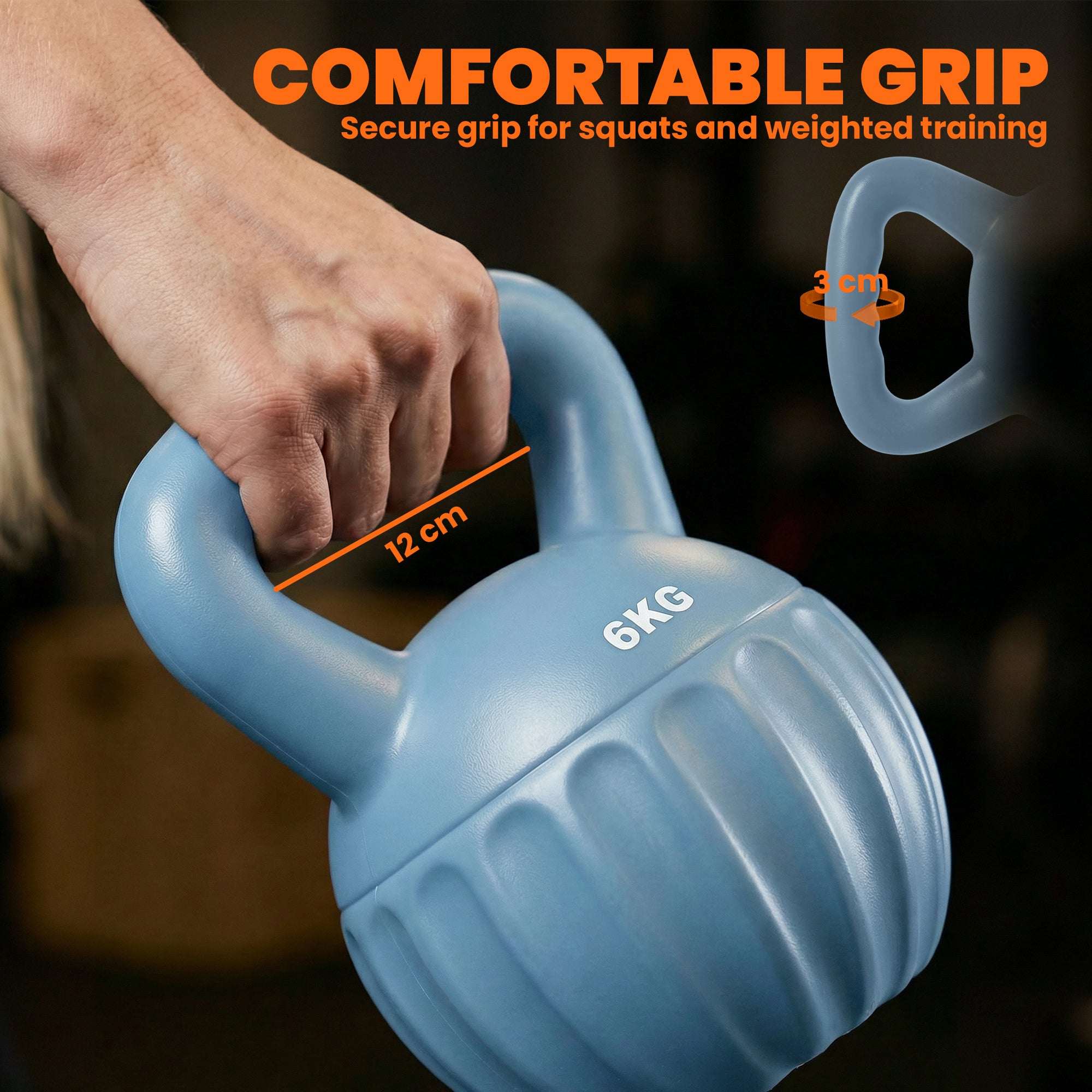 SPORTNOW Kettlebell for Strength Training Kettle Bell with Non-Slip Handle 6 kg Blue 