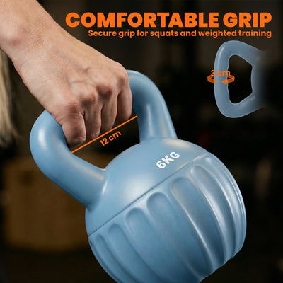 SPORTNOW Kettlebell for Strength Training Kettle Bell with Non-Slip Handle 6 kg Blue 