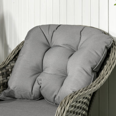 Outsunny Four-Piece Rattan Sofa Set, with Glass-Top Table - Mixed Grey 
