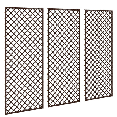 Outsunny Garden Trellis, Decorative Trellis Panels for Climbing Outdoor Plants, Natural Wood Finish 