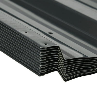 Outsunny Corrugated Roofing Sheets, Pack of 24, Galvanised Metal Roofing Sheets for Greenhouse, Garage, Storage Shed, Carport, 129 x 45cm, Dark Grey 