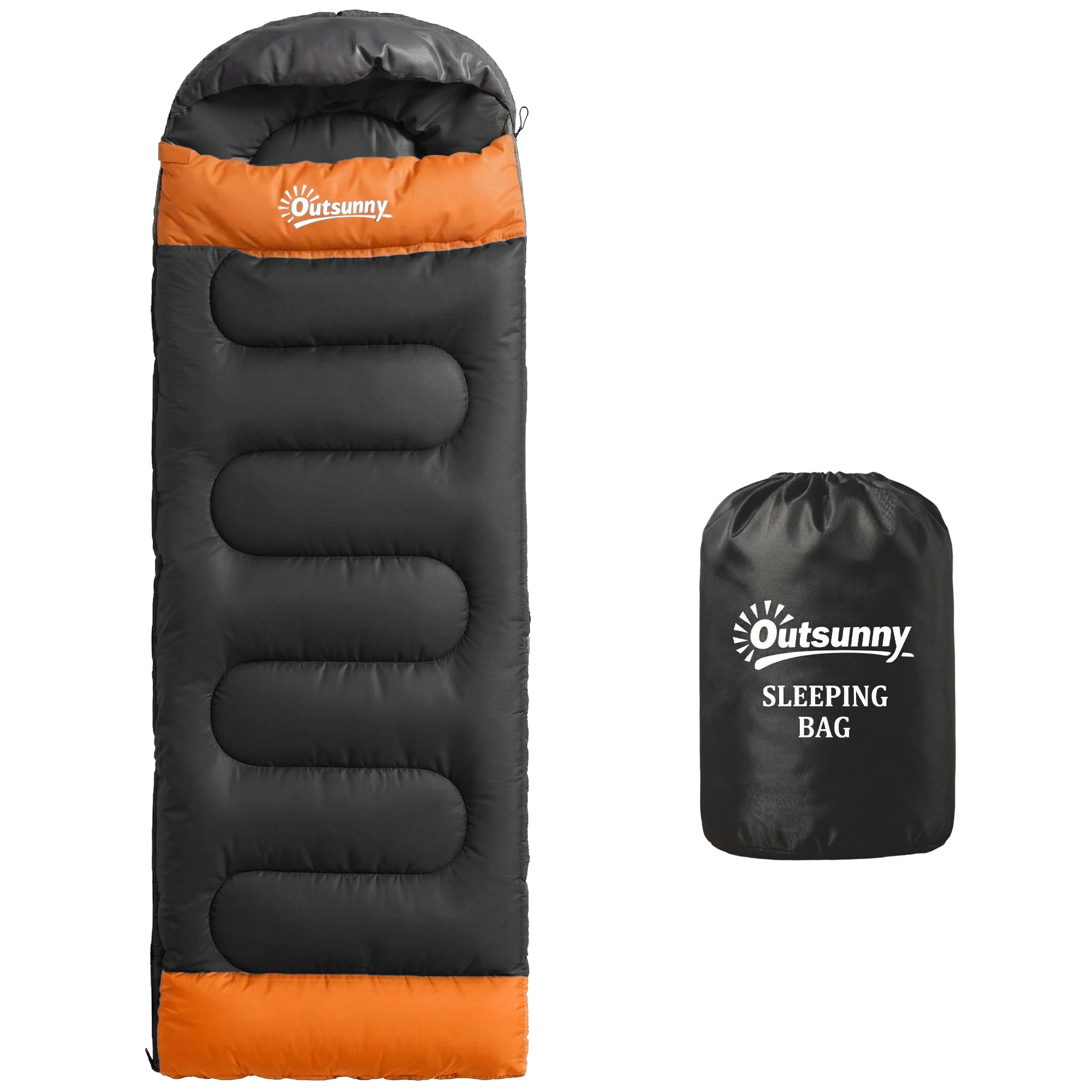Outsunny Sleeping Bag for Adults, Lightweight & Compact Sleeping Bag, 3 Seasons, Grey 