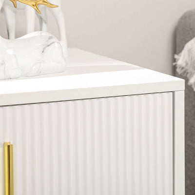 HOMCOM Elegant Chest of Three Drawers - White/Gold-Tone 