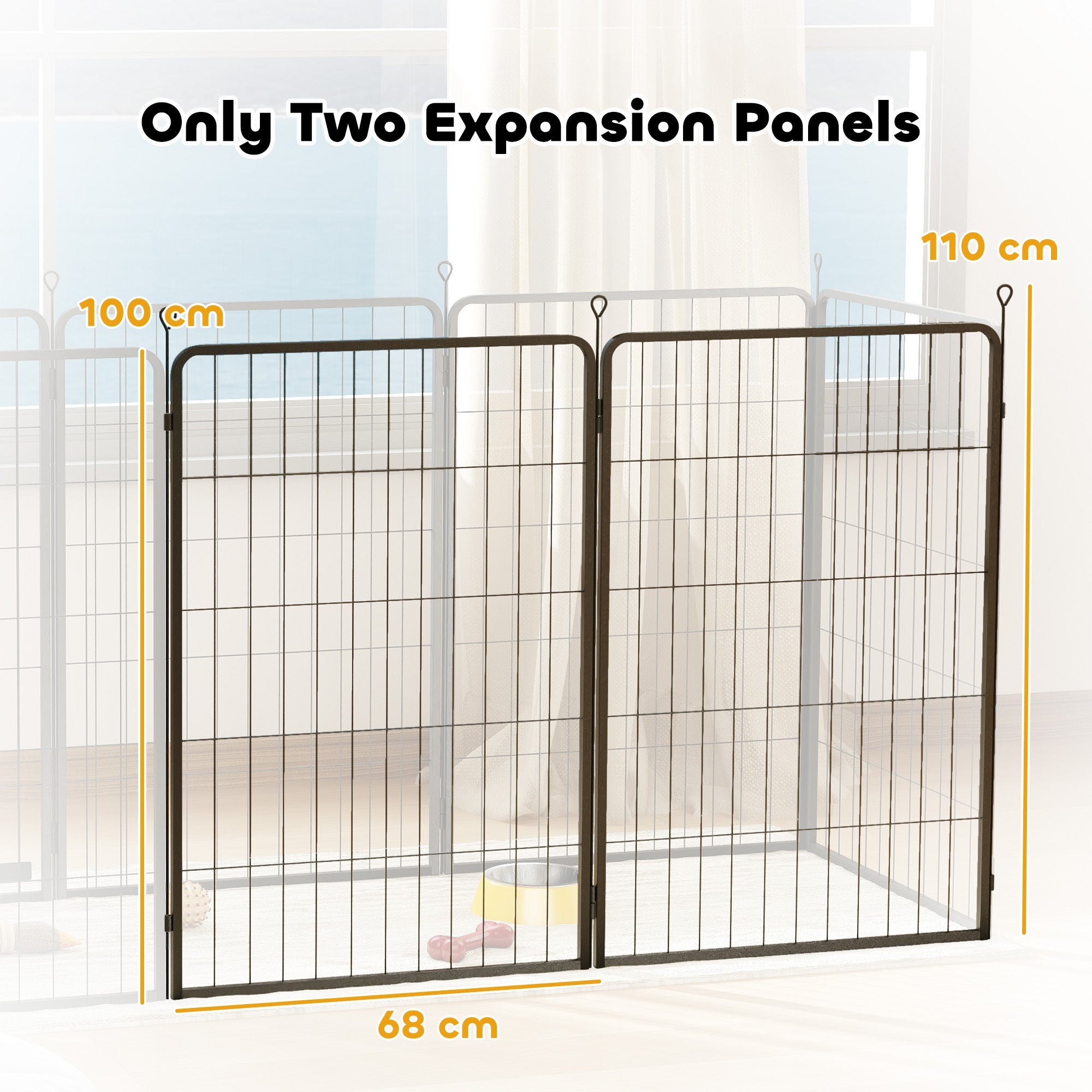 PawHut 2 Piece Dog Pen Expansion Pack for 100cm High Animal Pen with 3 Connecting Stakes 