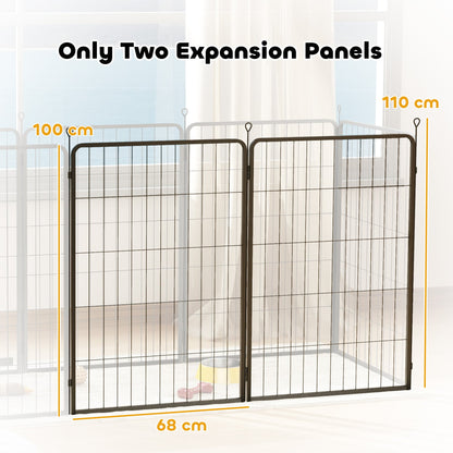 PawHut 2 Piece Dog Pen Expansion Pack for 100cm High Animal Pen with 3 Connecting Stakes 