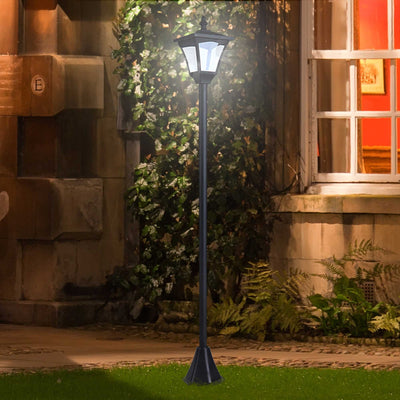 Outsunny Outdoor Garden Solar Post Lamp Photosensitive LED Lantern Bollard Pathway 1.2M Tall – Black 