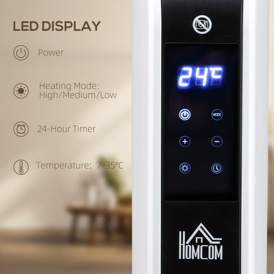 HOMCOM Three-Mode Modern Slimline Heater, 7-35\'e2\'84\'83 Temperature 