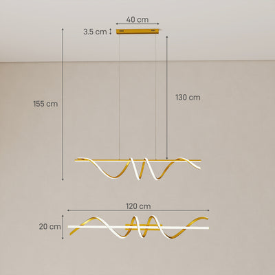 HOMCOM Pendant Light with 3 Colour Temperatures - Gold Tone 