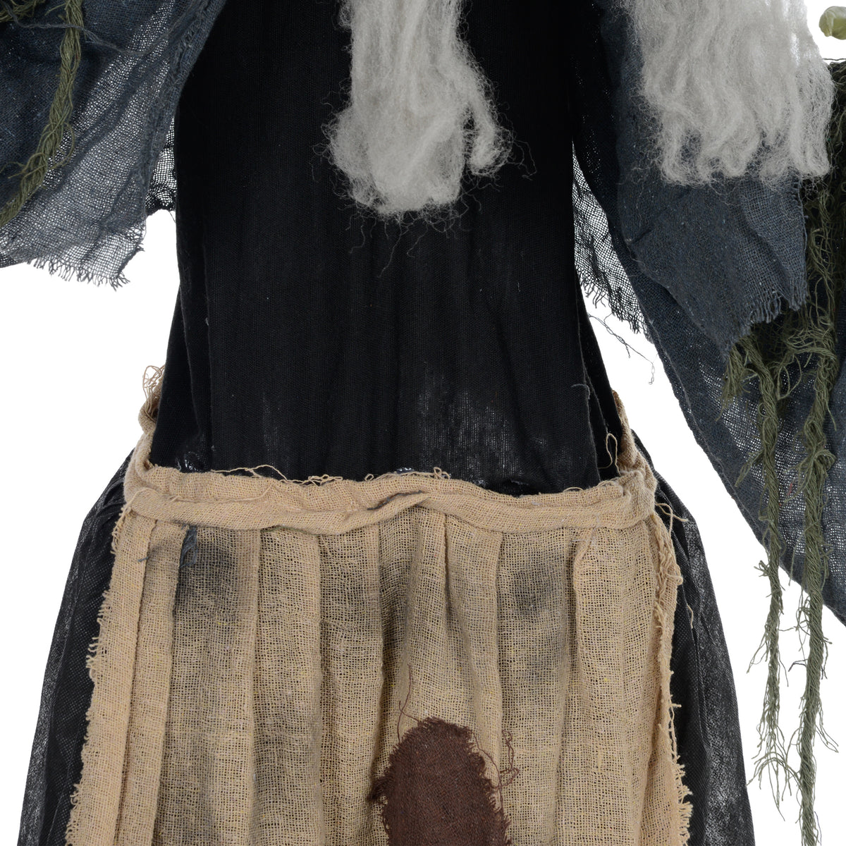 HOMCOM 5'2" Hunchback Witch Halloween Animatronic, with Glowing Eyes 