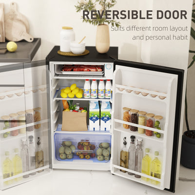 HOMCOM 91L Freestanding Under-Counter Fridge with Lock - Black 