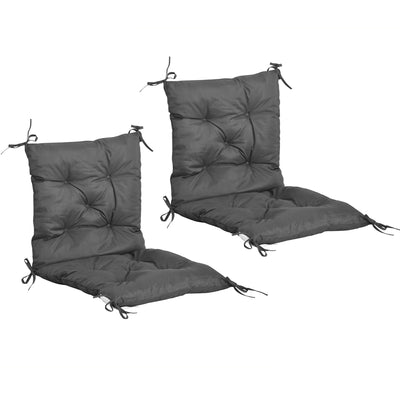 Outsunny Set of 2 Garden Chair Cushions 50W x 98L x 8D cm Comfortable Seat Pad with Backrest for Sunbeds, Rocking Chairs, Loungers for Outdoor & Indoor Use 