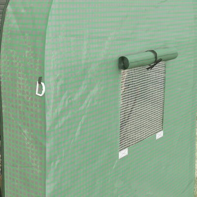 Outsunny Tomato Greenhouse, Garden Growhouse with 2 Roll-up Doors and 4 Mesh Windows, Portable Indoor Outdoor Green House, 185 x 94 x 150cm, Green 