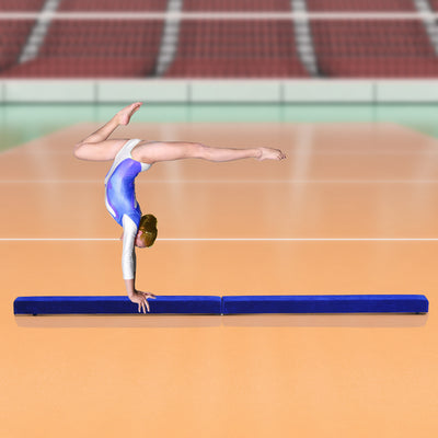 HOMCOM 2.1M 7FT Gymnastics Folding Balance Beam Home Gym Training Exercise Sports - Blue 
