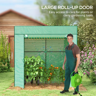 Outsunny 77 x 196cm Walk-In Greenhouse, with Accessories 