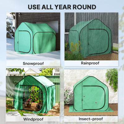 Outsunny 150 x 148cm Pop-Up Greenhouse - Green 