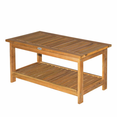 Outsunny 45 x 90cm Acacia Wood Two-Tier Garden Table 