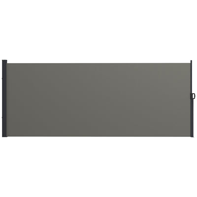 Outsunny Retractable Side Awning, Outdoor Privacy Screen for Garden, Hot Tub, Balcony, Terrace, Pool, 400 x 160cm, Dark Grey 