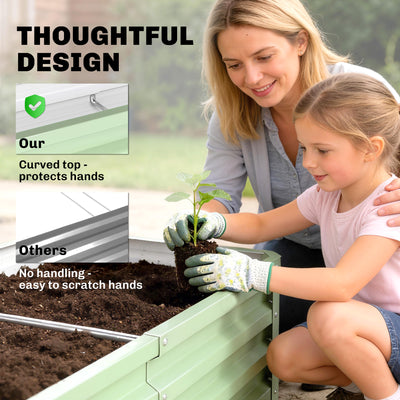 Outsunny Raised Beds for Garden, Galvanised Outdoor Planters, for Herbs and Vegetables, Use for Patio, Garden, Balcony 
