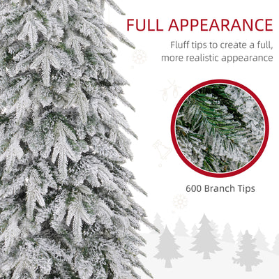 HOMCOM 6ft Snow-Covered Unlit Artificial Christmas Tree 