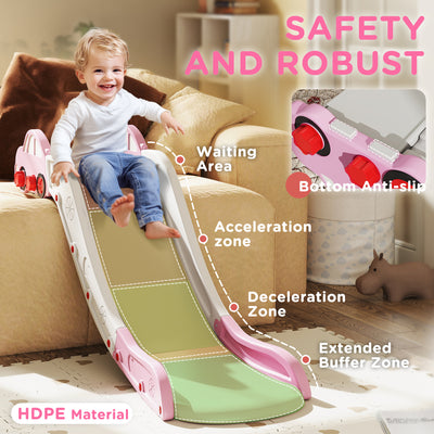 AIYAPLAY Kids Slide for Bed, Sofa, with Extended Length, Easy to assemble and Store, Pink 