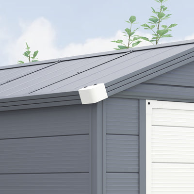 Outsunny 4.4ft x 6.2ft Aluminium Frame and Plastic Wall Shed, with Foundation - Grey 