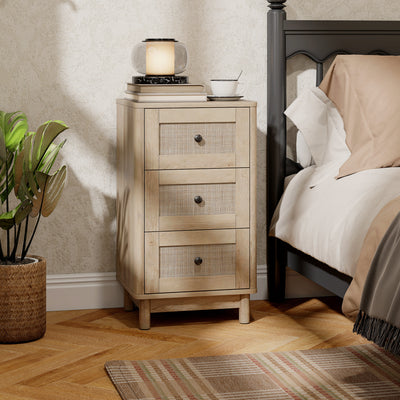 HOMCOM 40 cm Drawer Chest of Drawers with 3 Drawer - Oak 