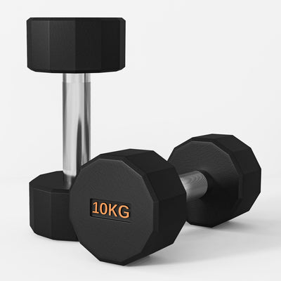 SPORTNOW 2 x 10kg Dumbbells Weights Set with 12-Sided Shape and Non-Slip Grip for Men Women Home Gym Workout 