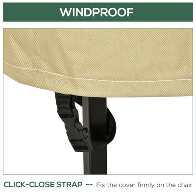 Outsunny 600D Oxford Cloth Waterproof Furniture Cover Wicker Chairs Garden Patio Rattan Seat Outdoor Protector L70*W90*H115cm 