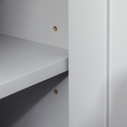 kleankin Under Sink Cabinet, Bathroom Vanity Unit, Pedestal Under Sink Design, Storage Cupboard with Adjustable Shelf, Grey 
