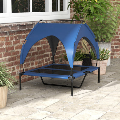 PawHut Cooling Raised Pet Bed w/ Washable Breathable Mesh, for Medium, Large Dogs, 91 x 76 x 89cm - Dark Blue 