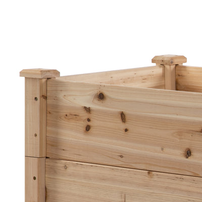 Outsunny 470L Raised Garden Bed, 3-Tier Planter Kit, Elevated Wooden Planters for Garden, Yard & Patio, 124 x 124 x 56 cm 
