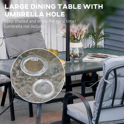 Outsunny Seven-Piece Garden Dining Set with Cushions - Grey 