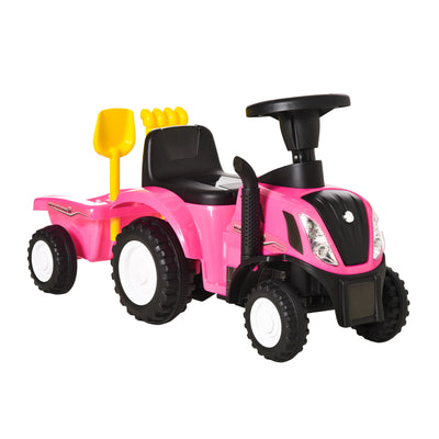 HOMCOM Ride-On Tractor, Toddler Walker, Foot-to-Floor Slide, for Ages 1-3 Years - Pink 