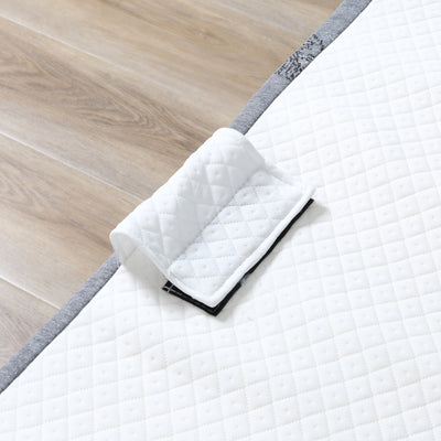 HOMCOM Folding Bed with 10cm Mattress, Portable Foldable Guest Bed with Sturdy Metal Frame on Wheels 