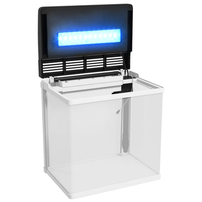 PawHut 28L Glass Aquarium Fish Tank with Filter, LED Lighting, for Betta, Guppy, Mini Parrot Fish, Shrimp, 38 x 26 x 39.5cm 