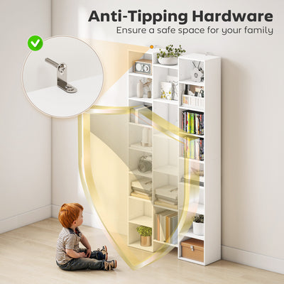 HOMCOM 21-Compartment Bookshelf - White 