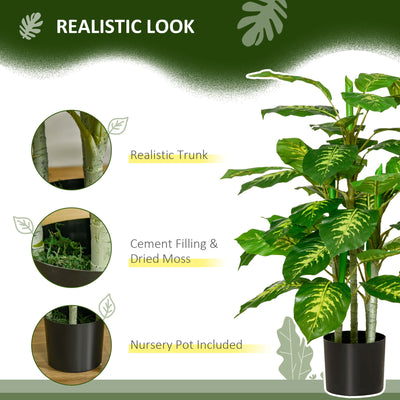 HOMCOM 2 PCs Artificial Evergreen Tree Fake Decorative Plant in Nursery Pot for Indoor Outdoor D\'c3\'a9cor, Green 