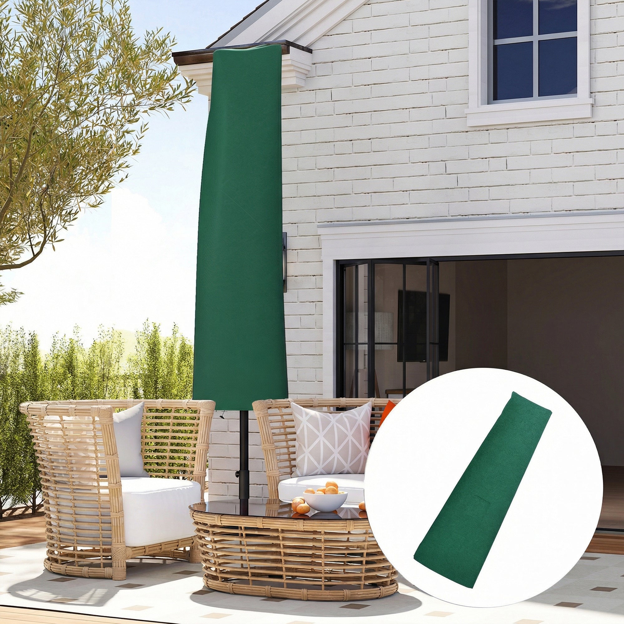 Outsunny Garden Parasol Cover, Waterproof Cantilever Banana Umbrella Protector, 240 x 48/70 cm for 3 m Cantilever Parasol 