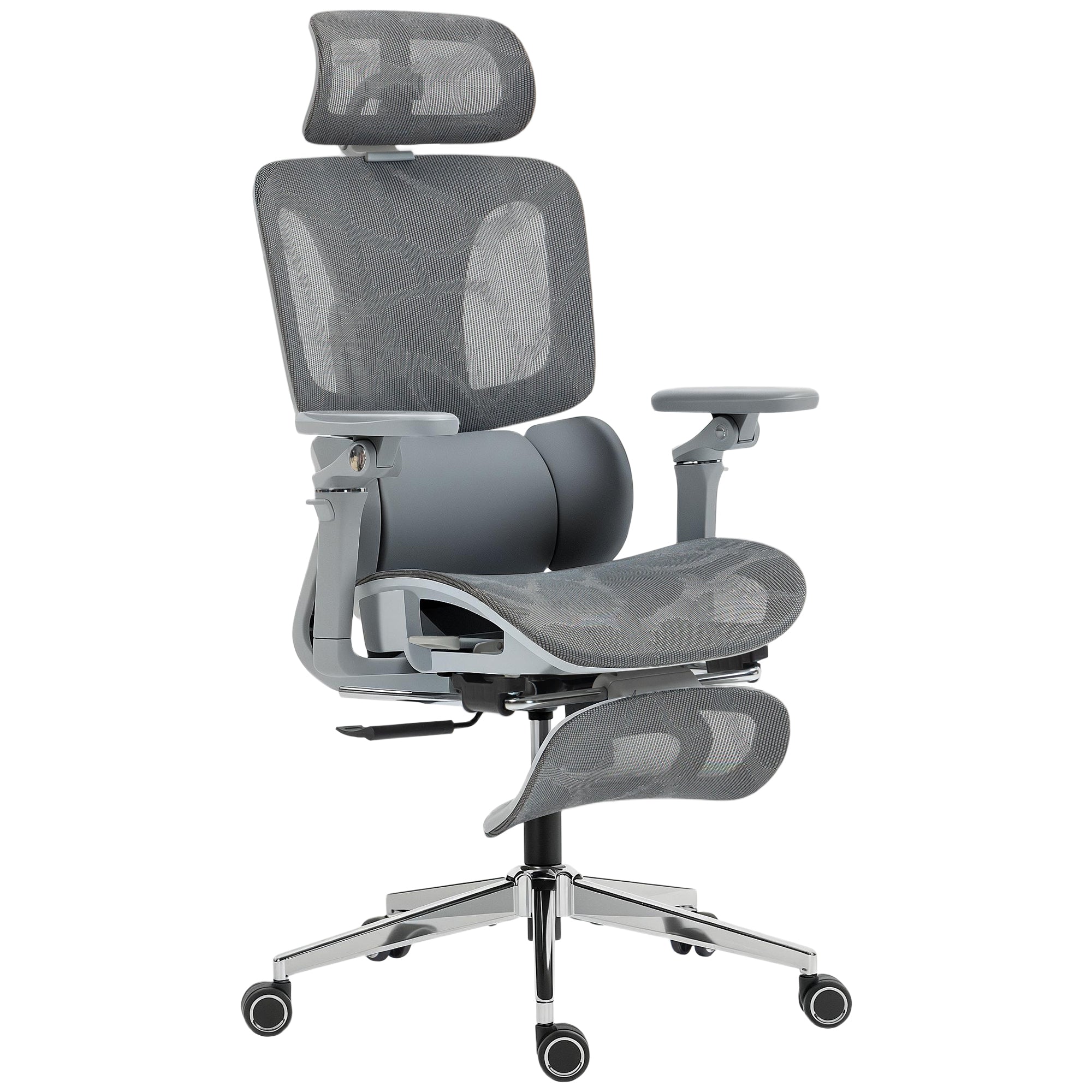 HOMCOM Ergonomic Office Chair, High Back Mesh Desk Chair, Grey 