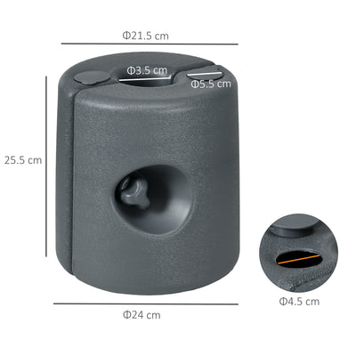 Outsunny HDPE Tent Weights Set of 4, Canopy Weights, Fill with Water or Sand, 48KG 
