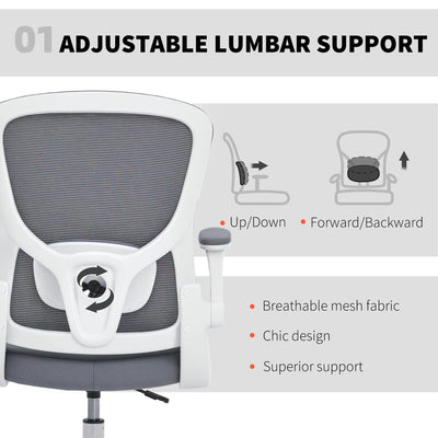 HOMCOM Draughtsman Chair, with Adjustable Lumbar - Charcoal Grey 