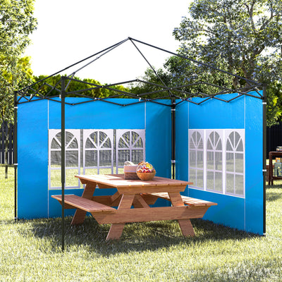 Outsunny Set of Two 3 x 3(m) Gazebo Frame Replacement Walls - Blue 