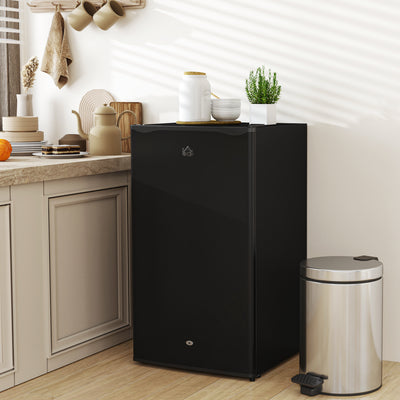 HOMCOM 91L Freestanding Under-Counter Fridge with Lock - Black 