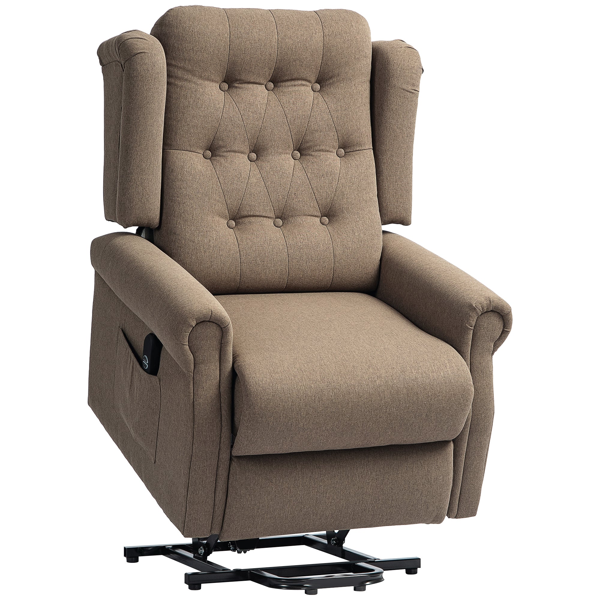 HOMCOM 45\'c2\'b0 Lifting Riser and Recliner Armchair  - Dark Brown
