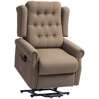 HOMCOM 45\'c2\'b0 Lifting Riser and Recliner Armchair  - Dark Brown 