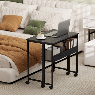 HOMCOM 80 cm Drop Leaf Writing Work Desk - Black 