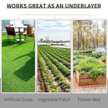 Outsunny 2m x 50m Weed Control Membrane, Heavy Duty Weed Control Barrier Fabric, 90gsm Ground Cover for Patios, Garden, Flower beds, Landscaping 