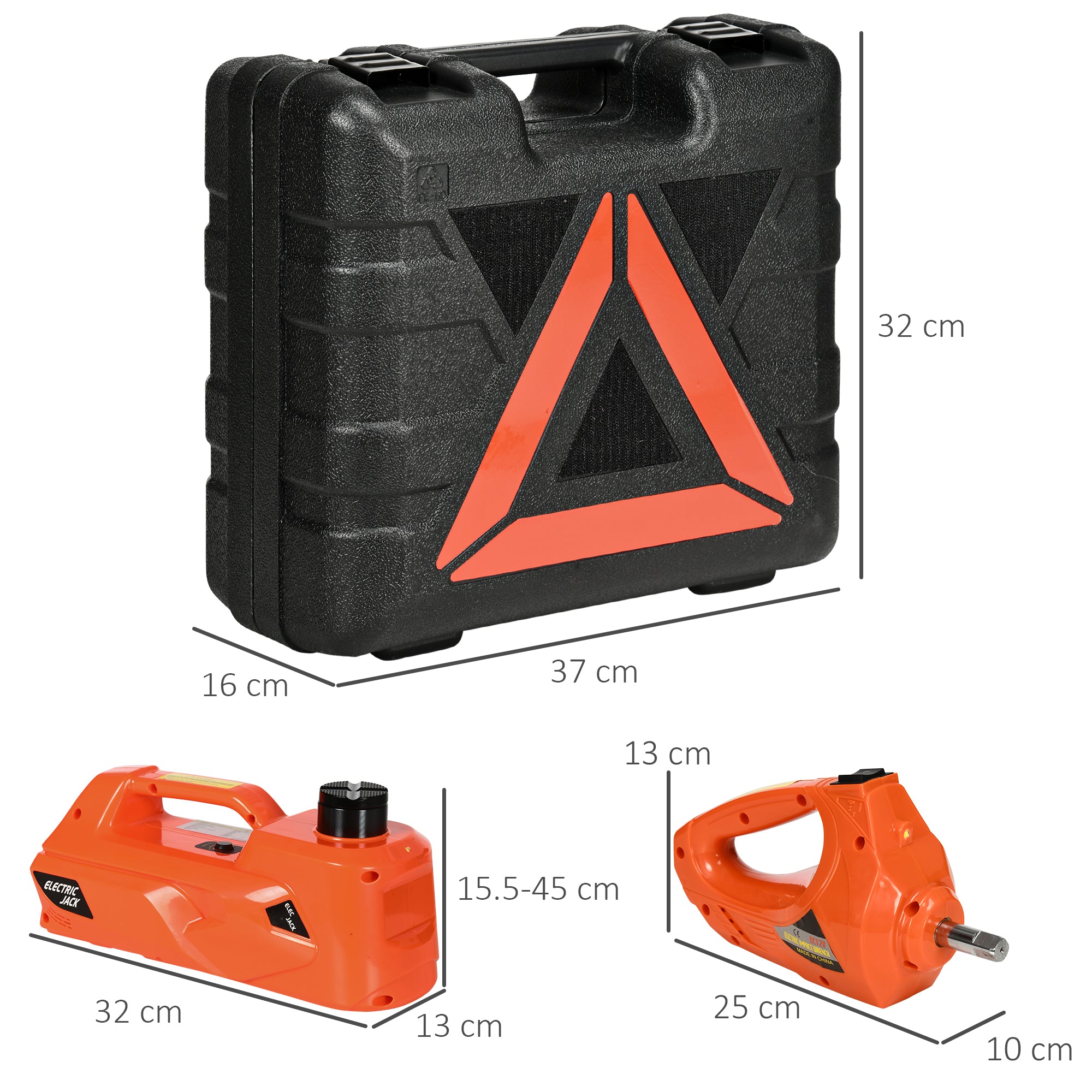 DURHAND 5 Ton Electric Car Jack Kit with 12V Auto Car Floor Jack, Impact Wrench, 15.5-45cm Car Tyre Lift Kit Emergency Tyre Repair Kit with Case for Cars, SUVs, Sedans, MPVs